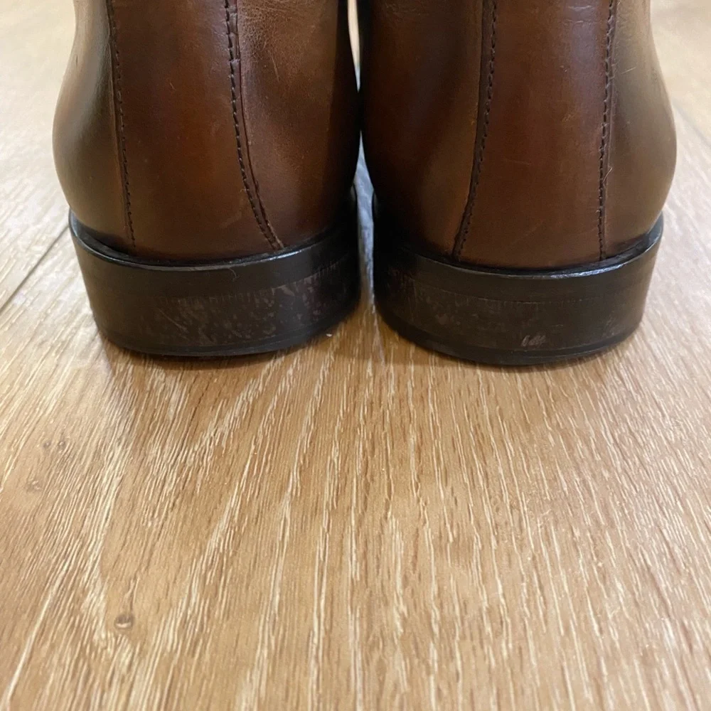 Massimo Matteo Firenze Dress Shoes Brown Leather Oxford Italy Office Work Size 9